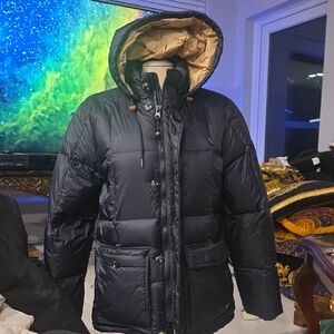 Abercrombie & Fitch Navy Hooded Puffer Jacket